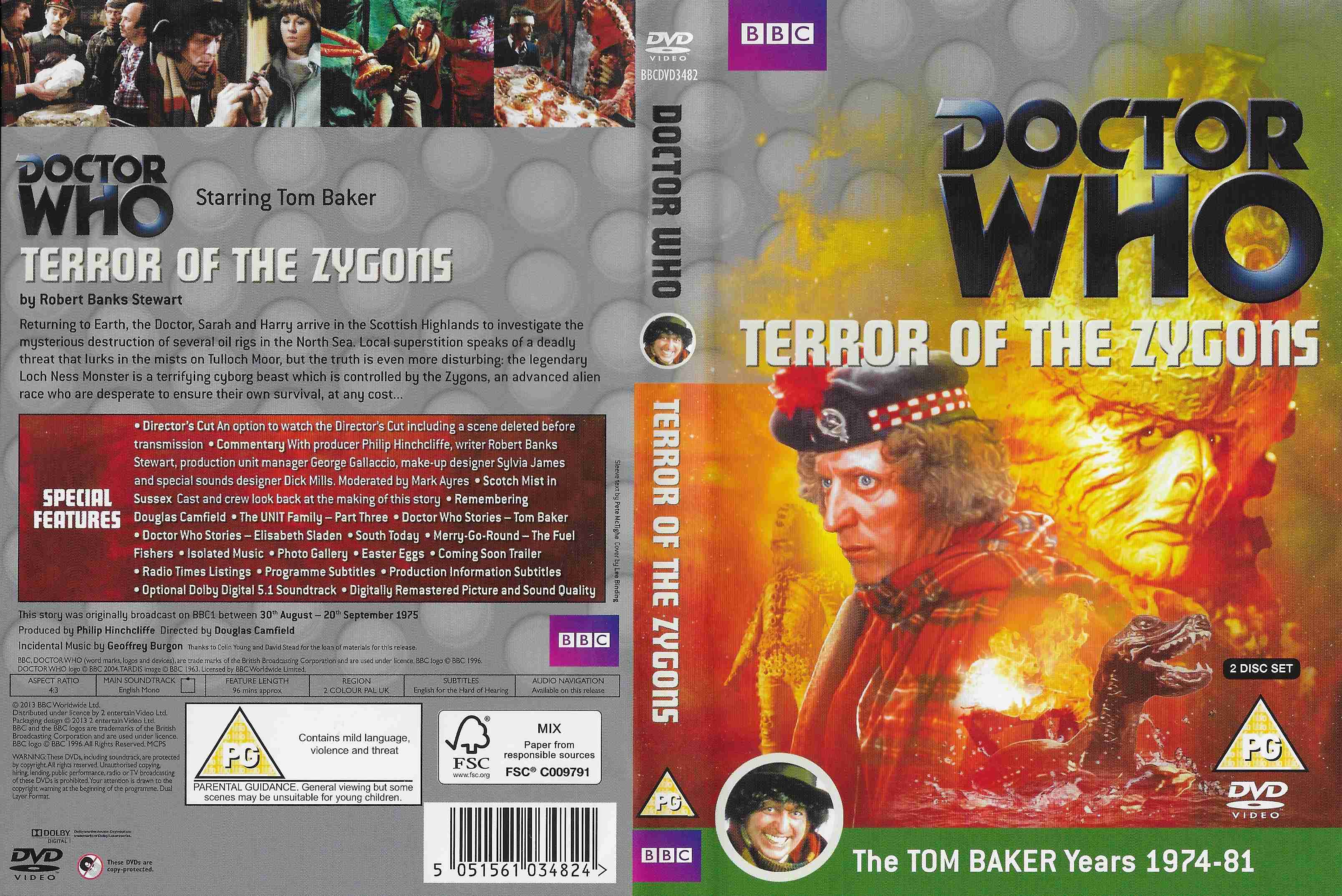 Picture of BBCDVD 3482 Doctor who - Terror of the Zygons by artist Robert Banks Stewart from the BBC records and Tapes library